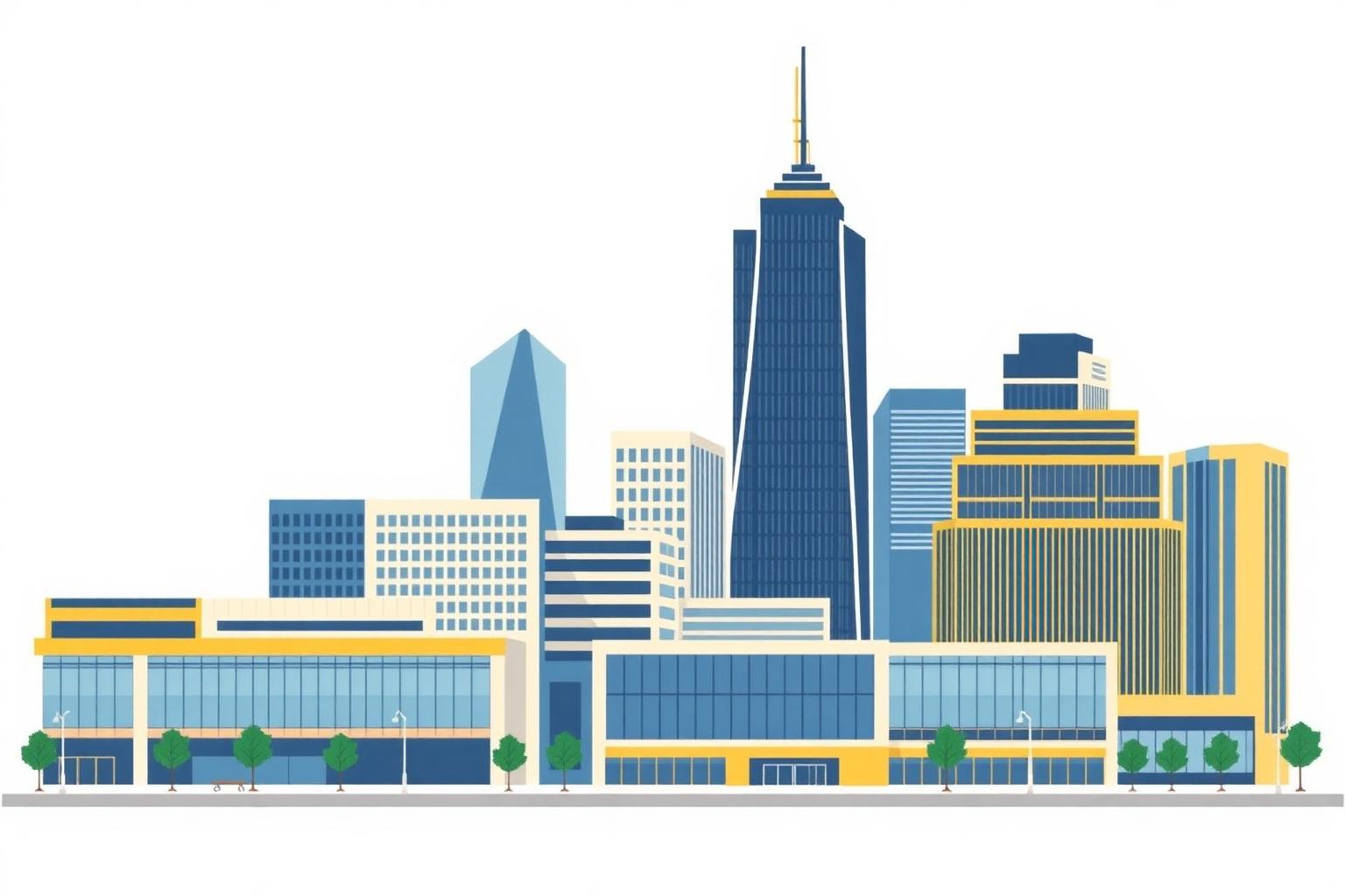 American commercial real estate skyline